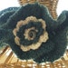 Ruffled Neck Warmer, Heather Green Wool, Hand Knit, Ruffle Clothing, Flower Collar