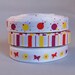 BUBBLES STRIPES AND BUTTERFLIES GROSGRAIN RIBBON 15 YARDS