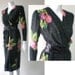 SALE...Vintage 80s does 1940s Movie GODDESS in SLINKY Jersey WRAP FRONT Dress, Black, Medium Large
