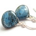 Pebble... Moss Teal Kyanite Sterling Silver Earrings