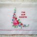 Vintage Rose Floral Embroidered Guest Towel