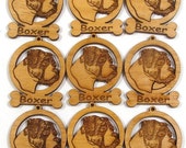 9 Mini Boxer Uncropped Dog Ornaments