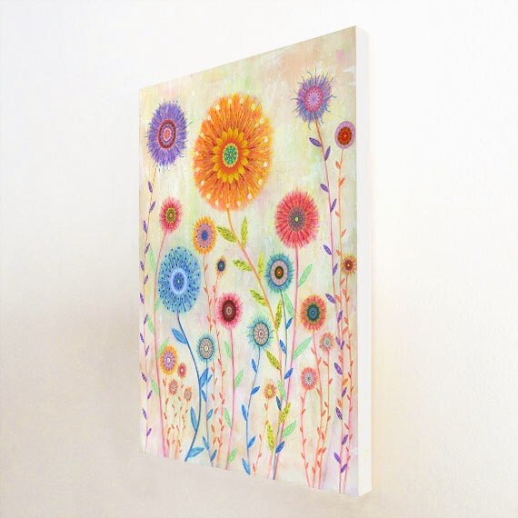 Flower Painting Abstract Floral Painting Pastel Flower Art