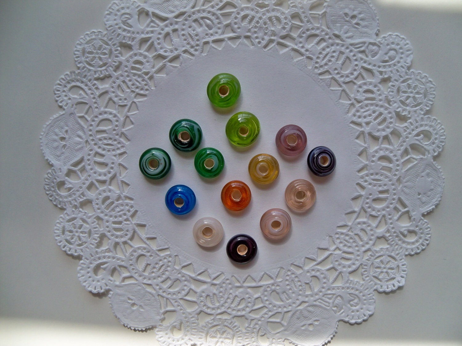 LIFESAVER DISC Beads/Multicolored Spacer Beads/Disc Beads from