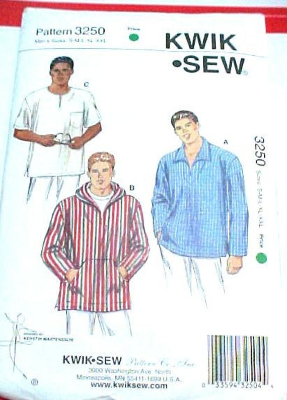 Download Pullover Shirt Pattern for Men Master Pattern KWIK SEW 3250