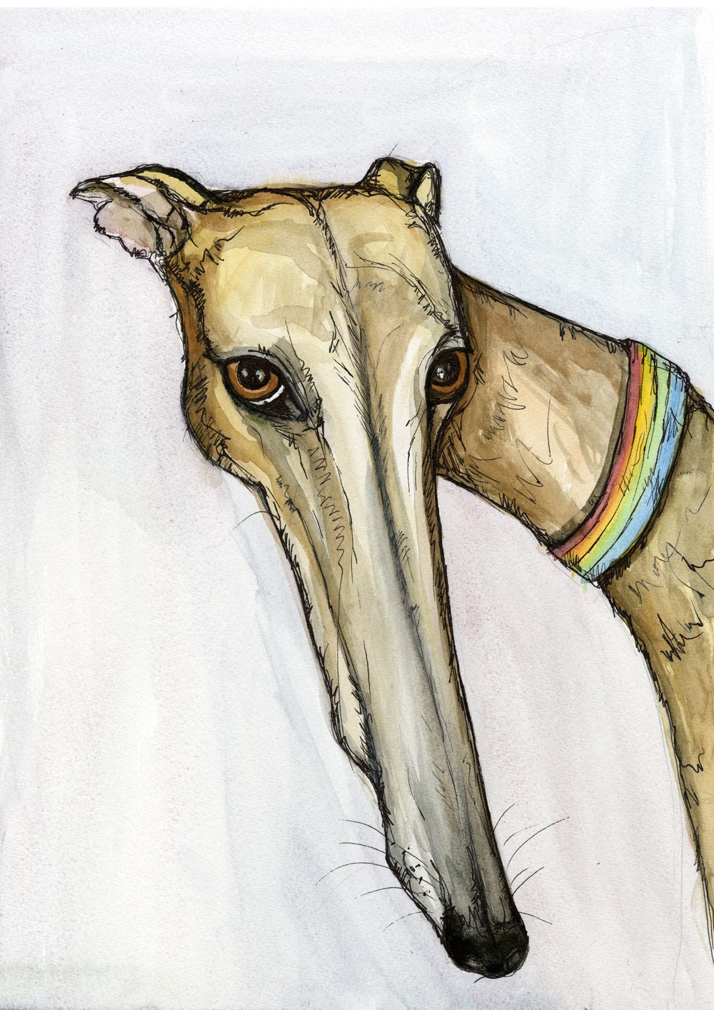 Beautifully Greyhound Art Dog Print by AlmostAnAngel66 on Etsy