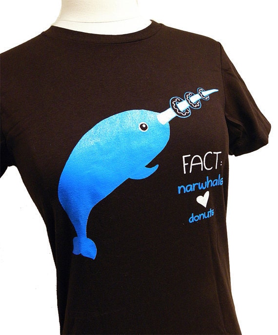 Items similar to Narwhal Shirt - Ladies Narwhals love donuts T-shirt