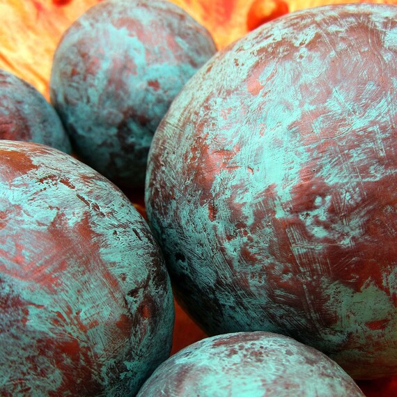 Paper Mache Balls Rustic Papier Mache Decorative by studioRenee