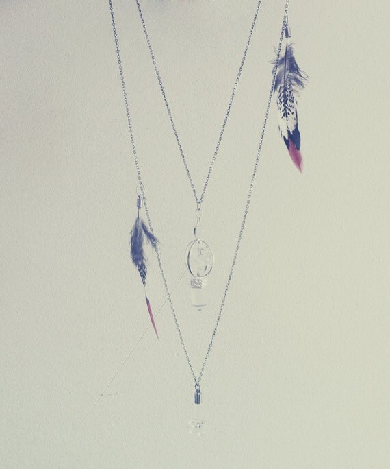Items similar to Mystical Quartz Navajo Fusion Feather Necklace on Etsy