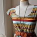 Jennifer Lilly Handmade Beautiful Vintage Stripe Poppy Home Sweet Home Bird Tea Dress // Whimsical BoHo Dress (XS,S)