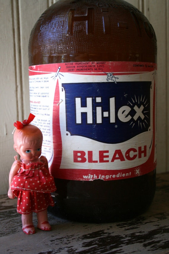 Vintage Hi Lex Bleach Bottle With Label Still Attatched