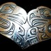 50% off , Northwest Tlingit , Love birds, Heart Pendant,,artist O. Lonning,Eagle & Raven Clans, Sterling, USA,proceeds toward college costs