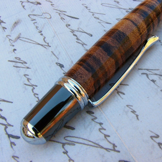 Cross Grain Zebra Wood Sierra Pen by Turnato on Etsy