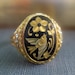 Vintage Damascene Bird Ring