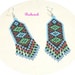 Native American Style Seed Bead Earrings Hand Woven Triple Diamond