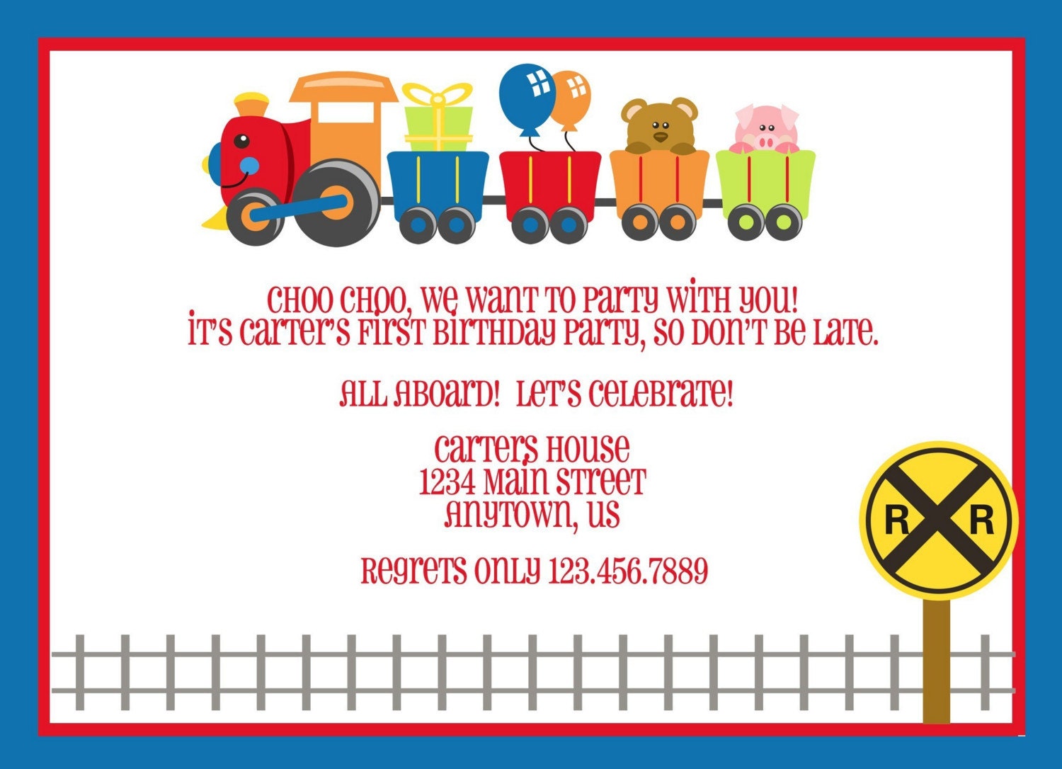 Train Invitations For Kids Birthdays 1