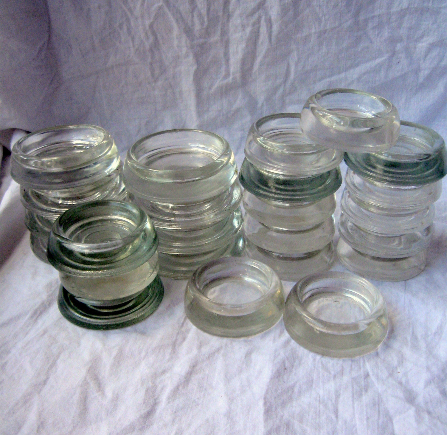 24 Vintage glass furniture casters coasters
