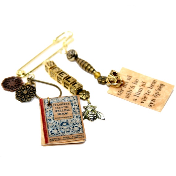 SALE.SALE.SALE Spelling Bee Pin Brooch by LittleTown