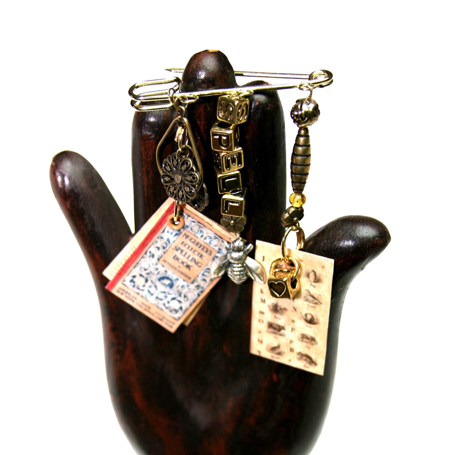 SALE.SALE.SALE . Spelling Bee Pin Brooch Kilt Pin