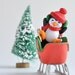 2 Vintage-USA-Ornaments-Hallmark Christmas- Penguin-Santa Sled
