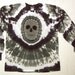 Black and White Zombie Skull Tie Dye T-Shirt, Size XL, Long Sleeve