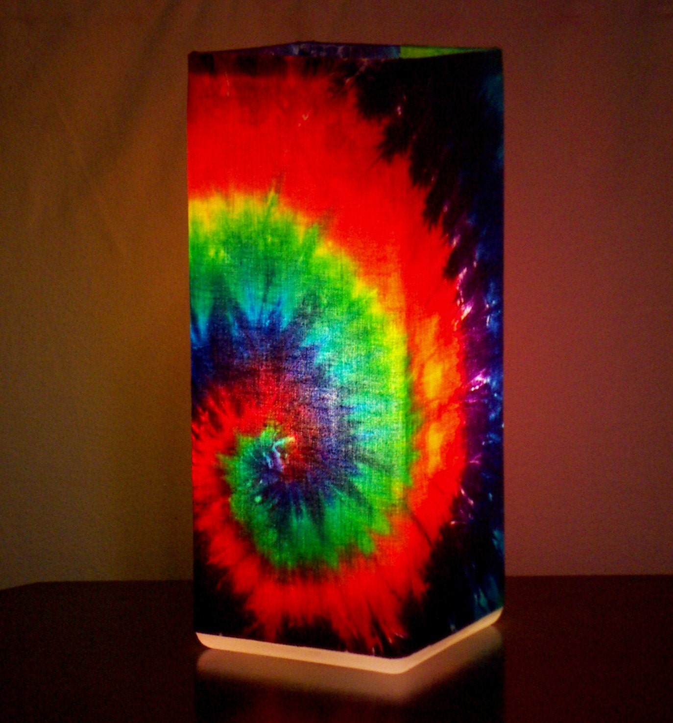 Rainbow Swirl Tie Dye Lamp by tiedyedmonkeys on Etsy