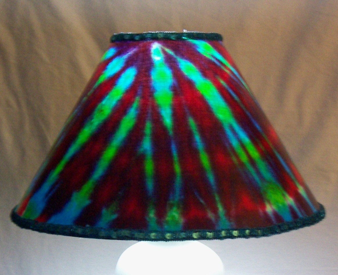 Turquoise Tie Dye Lamp Shade with Sequins Ready to Ship