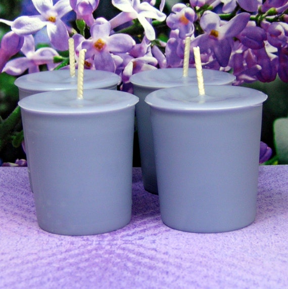 Lilac Votive Candles PURE SOY Set of 4
