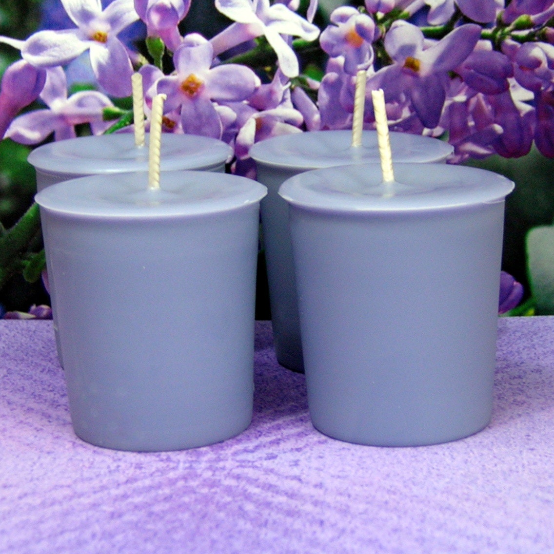 Lilac Votive Candles PURE SOY Set of 4