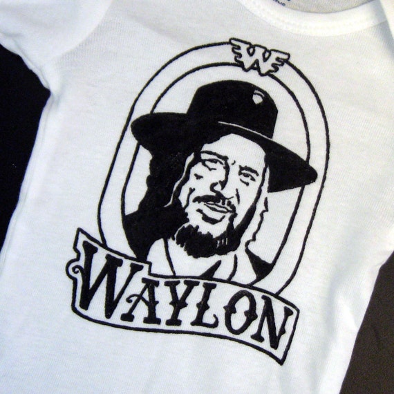 Items similar to Hand Painted Waylon Jennings Baby Bodysuit or Kid's T