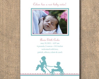 Wagon Pull Baby Announcement - 5x7 PRINTABLE