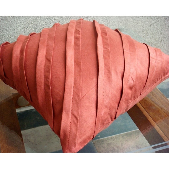 Contemporary Rust Euro Sham Covers 26x26 Inches Suede Euro