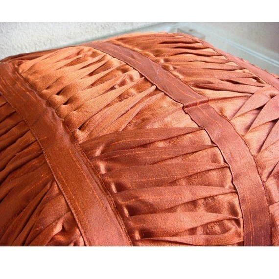 thehomecentric Handmade Rust Pillows Cover, 16"x16" Silk Pillowcase