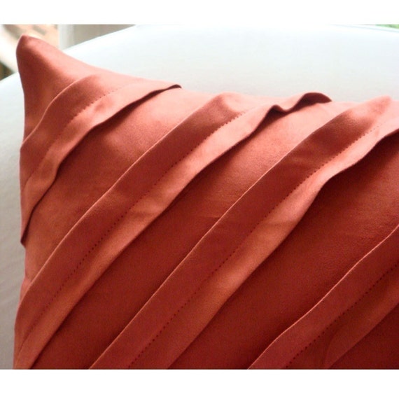 Contemporary Rust Pillow Sham Covers 24x24 by TheHomeCentric