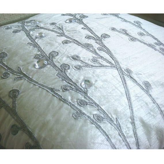 Designer White Pillow Cases 16x16 Silk Throw