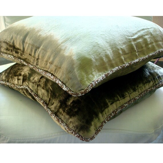 thehomecentric - Handmade Olive Green Throw Pillow Covers, 16