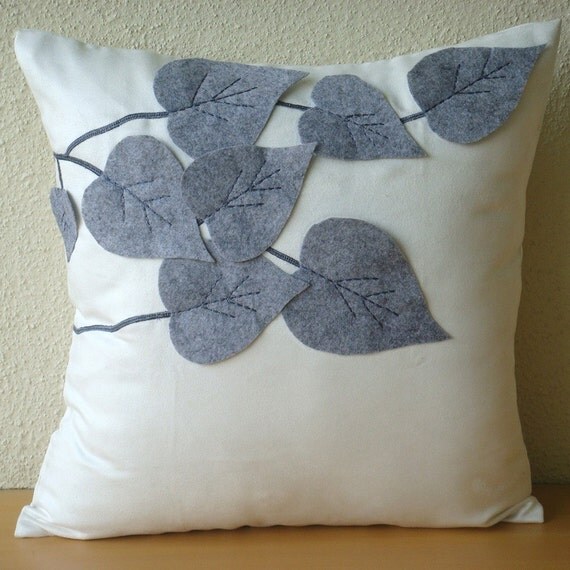 Winter Leaves Pillow Sham Covers 24x24 Inches Suede