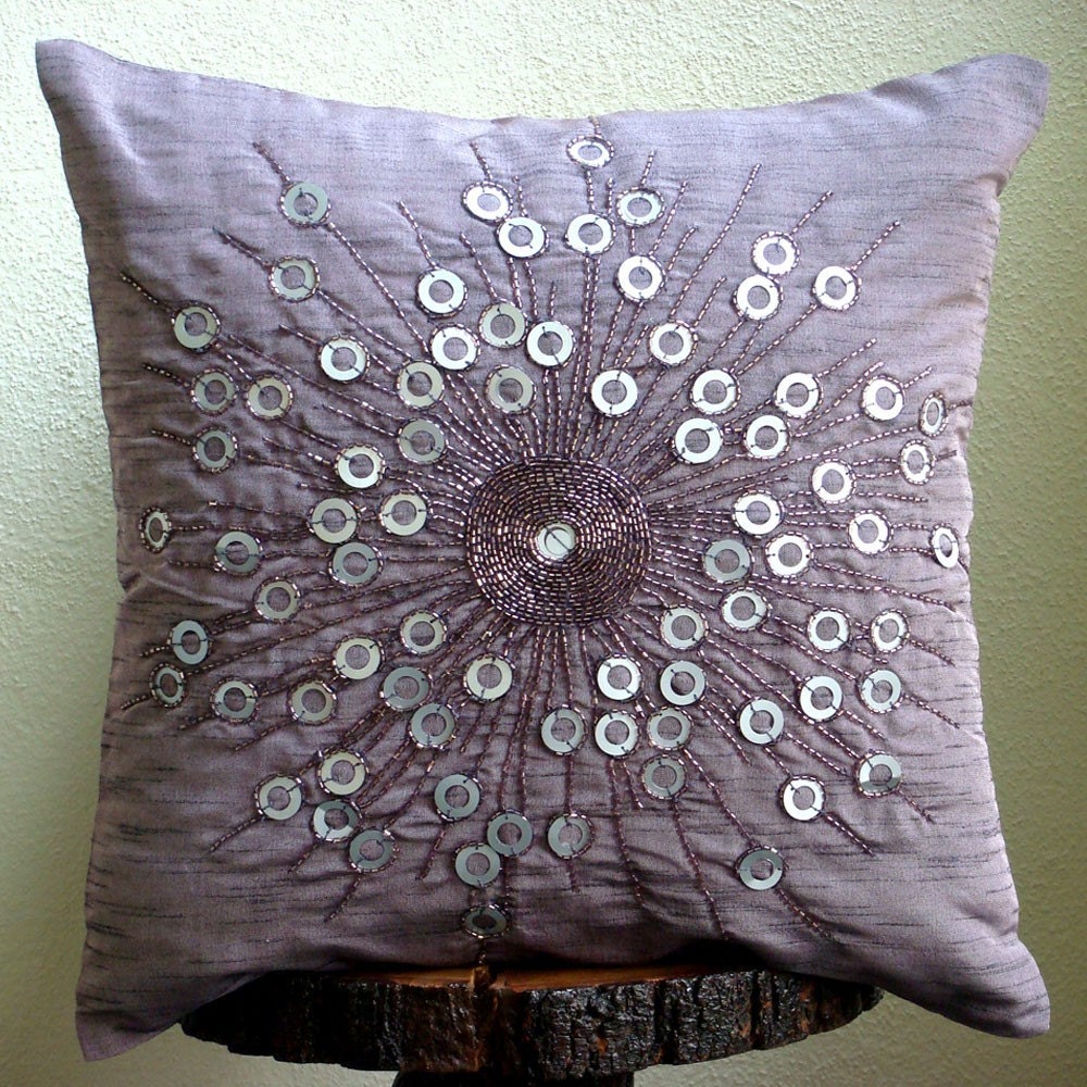 Violet Purple Throw Pillow Covers 20x20 Inches Silk