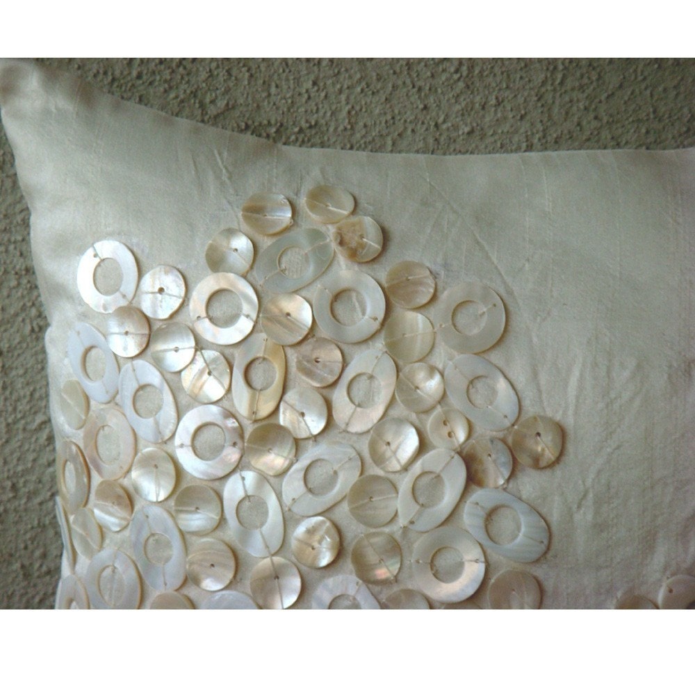 Designer Ivory Throw Pillows Cover For Couch