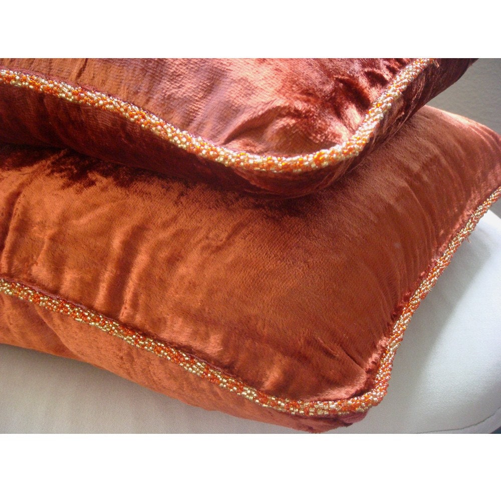 26 cover x 26 pillow Rust Euro Shimmer Covers 26x26 Inches Euro Sham Velvet