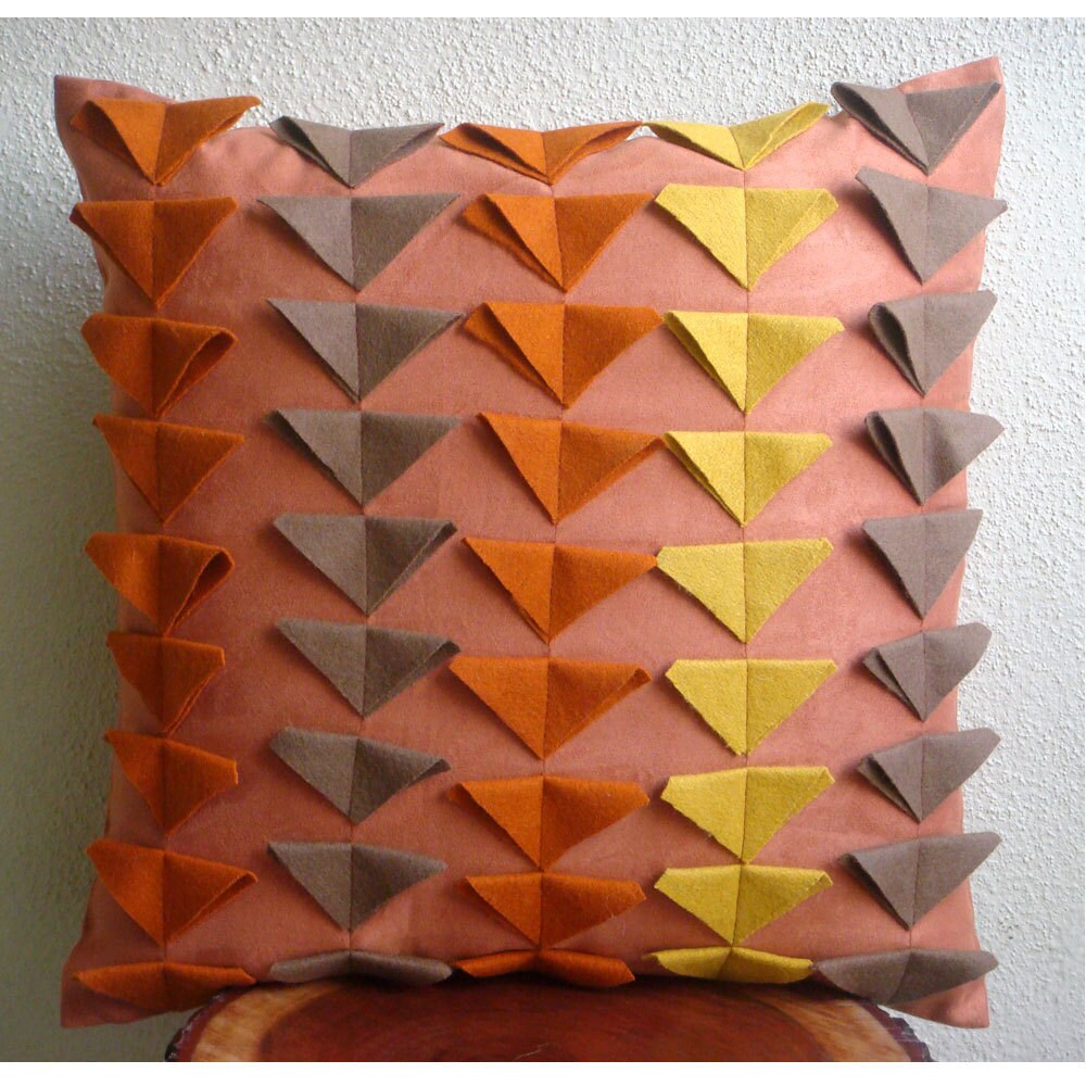 Handmade Rust Throw Pillows Cover For Couch 16x16