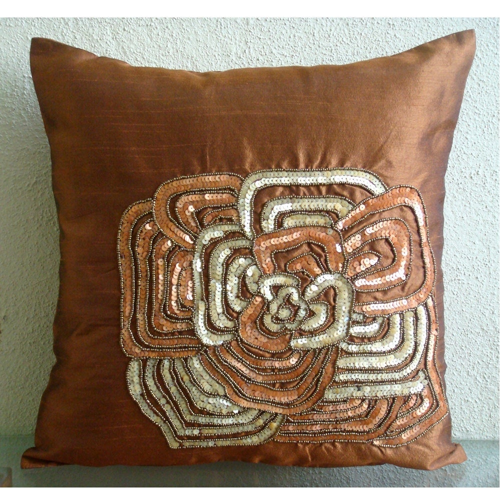 Decorative Pillow Sham Covers 24x24 Inches Silk by TheHomeCentric