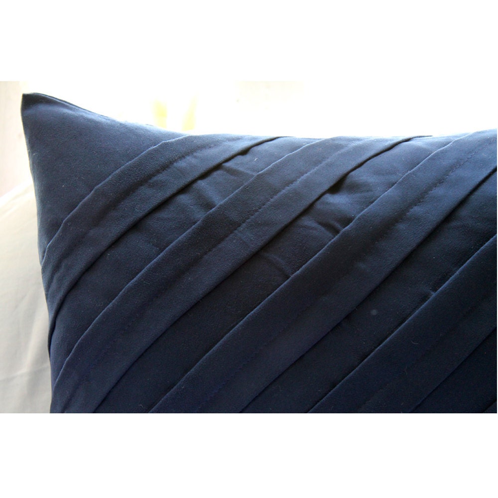Contemporary Navy Blue Euro Sham 26x26 Inches Suede Euro
