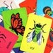 Bugs, Spiders, and Flies OH MY- Vintage Childrens Playing Cards From The Game SKEETER, Set of 8 Cards