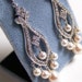 Weddings, Jewelry, Earrings, Bridal, Chandelier Earrings, Swarovski Pearl, Crystal, Ivory, Freshwater Pearl: Karin Earrings