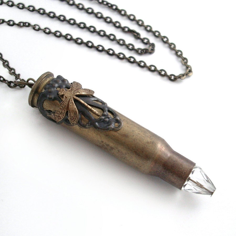 Steampunk Bullet Necklace Military Jewelry Shell Casing