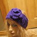 Bright Purple Flower Accent Chunky Winter Headband (506)