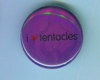 I Heart Tentacles 1 Inch Pinback Button