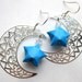 Blue Moon Paper Star Earrings - Origami Jewelry
