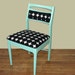 SALE Aqua Mint Robert Allen Dot Vintage Danish Side Chair